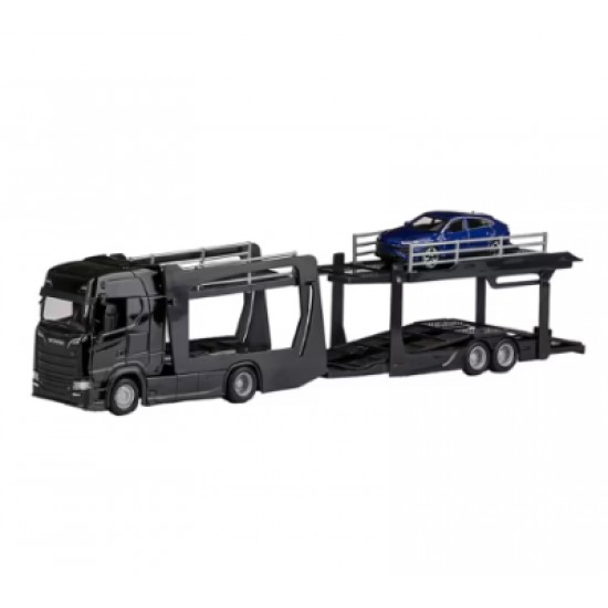 Метален камион автовоз Scania S730 с Lamborghini Urus Bburago 1/43