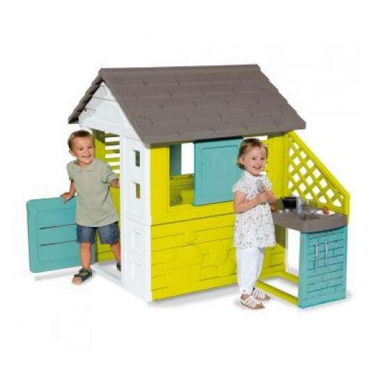 Градинска къща за игра с кухня Smoby Playhouse 600810722