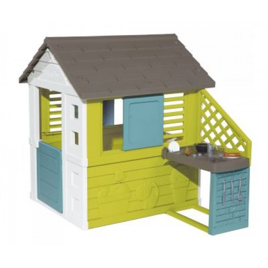 Градинска къща за игра с кухня Smoby Playhouse 600810722