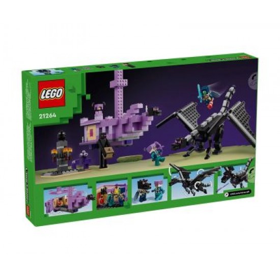 Конструктор LEGO Minecraft 21264 Драконът Ендър и корабът на Края