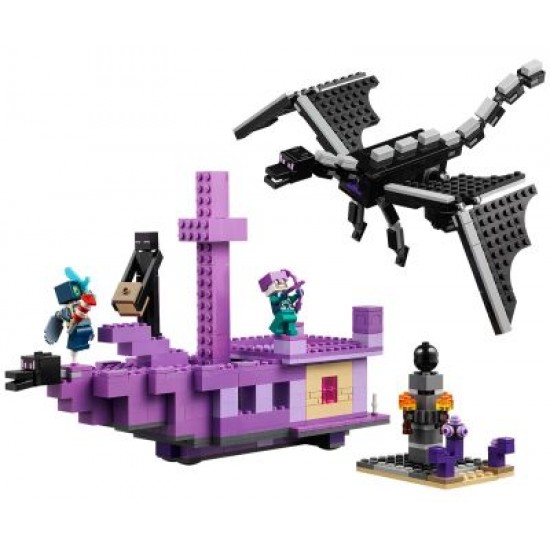 Конструктор LEGO Minecraft 21264 Драконът Ендър и корабът на Края