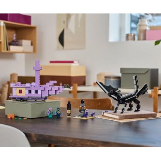 Конструктор LEGO Minecraft 21264 Драконът Ендър и корабът на Края