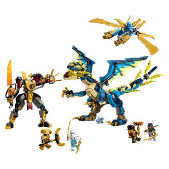 Конструктор LEGO NINJAGO 71796 - Стихиен дракон срещу робот на Императрицата