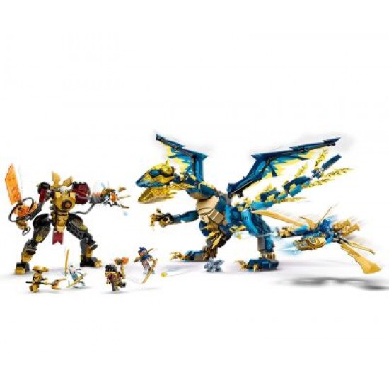 Конструктор LEGO NINJAGO 71796 - Стихиен дракон срещу робот на Императрицата